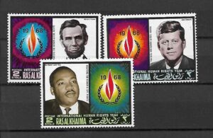 KENNEDY LINCOLN LUTHER KING RAS AL KHAIMA MI.226-228A**