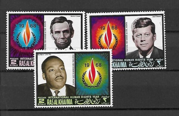 KENNEDY LINCOLN LUTHER KING RAS AL KHAIMA MI.226-228A**