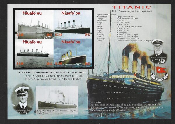 WYCIECZKOWIEC TITANIC NIUAFO'OU MI.ARK.469-472A**