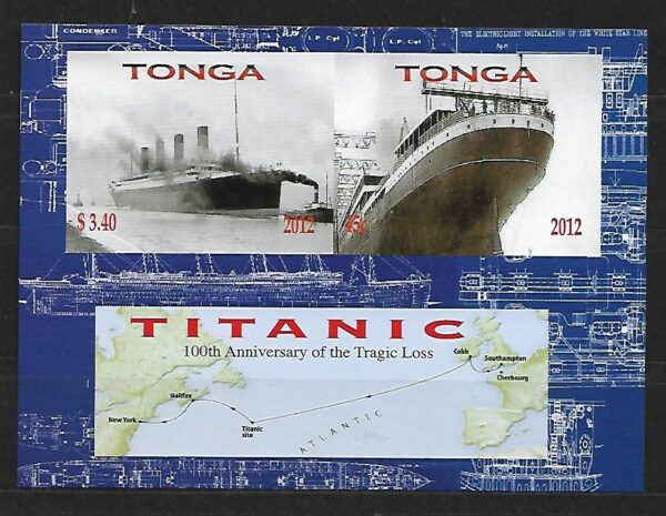 WYCIECZKOWIEC TITANIC TONGA MI.BL.53**
