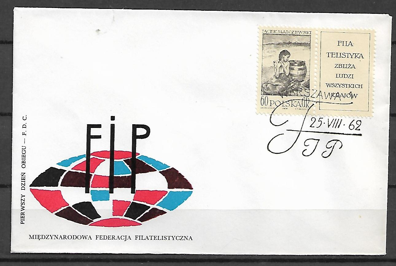 FDC FI.1189 PRZYWIESZKA Z PRAWEJ STRONY KASOWANY