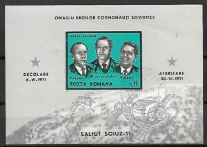 SPUTNIK 1 RUMUNIA MI.BL.86 KASOWANY