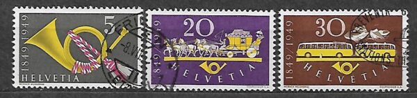 DZIEŃ POCZTY SZWAJCARIA MI.519-521 KASOWANA