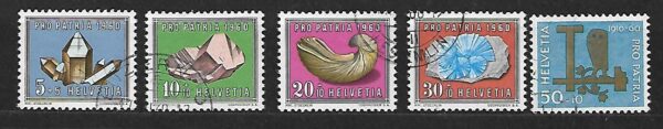 MINERAŁY SZWAJCARIA MI.714-718 KASOWANA