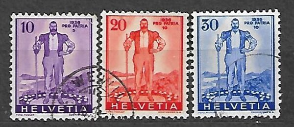 SZAWAJCARIA MI.294-296 KASOWANA