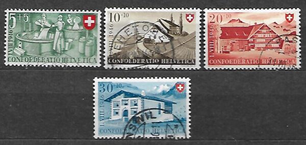 ARCHITEKTURA SZWAJCARIA MI.471-474 KASOWANA