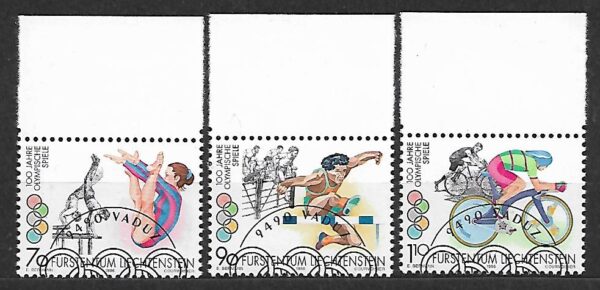 OLIMPIADA LETNIA LIECHTENSTEIN MI.1129-1131 KASOWANY
