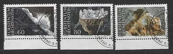 MINERAŁY LIECHTENSTEIN MI.1093-1095 KASOWANY