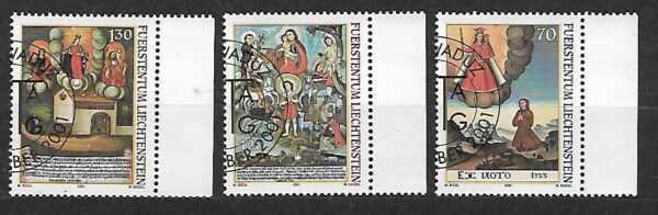 MALARSTWO LIECHTENSTEIN MI.1271-1273 KASOWANY