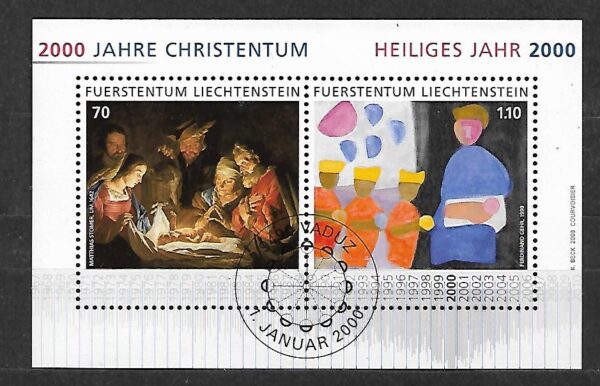 MALARSTWO LIECHTENSTEIN MI.BL.17 KASOWANY