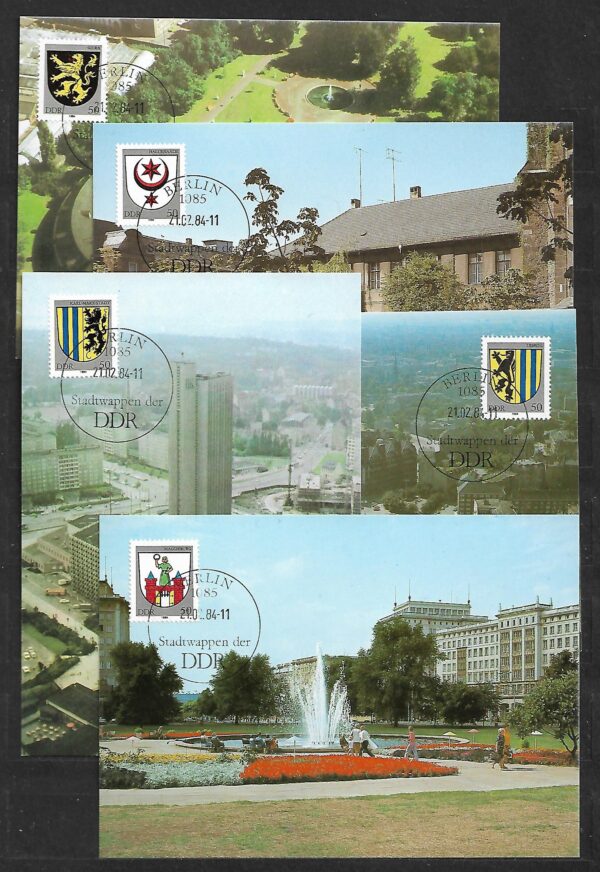 HERBY MIAST DDR MI.2857-2861 NA KARCIE MAXIMUM