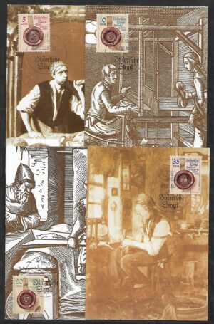 RZEMIEŚLNICY DDR MI.2884-2887 NA KARCIE MAXIMUM KOMPLET