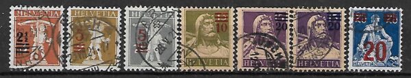 SZWAJCARIA MI.156-161a,b KASOWANY