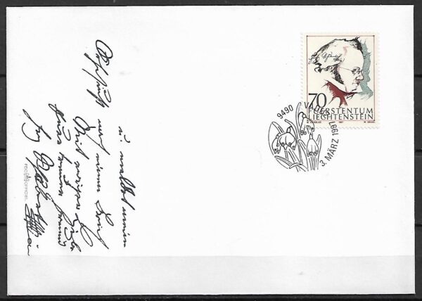 FDC SŁAWNI LUDZIE LIECHTENSTEIN MI.1147