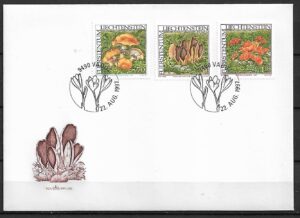 FDC GRZYBY LIECHTENSTEIN MI.1152-1154