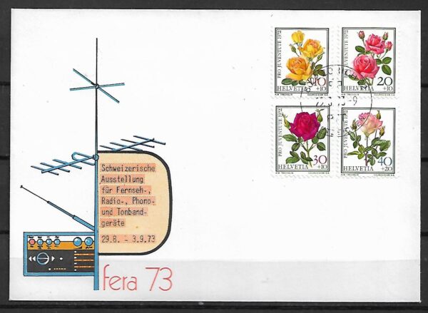FDC RÓŻE SZWAJCARIA MI.984-987