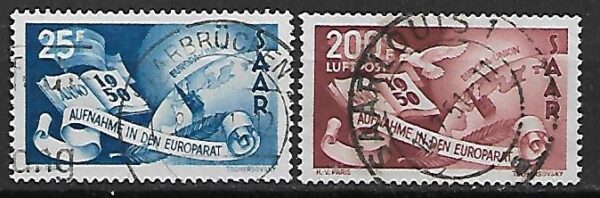 PRZYJĘCIE DO RADY EUROPY NIEMCY SAARA MI.297-298 KASOWANY