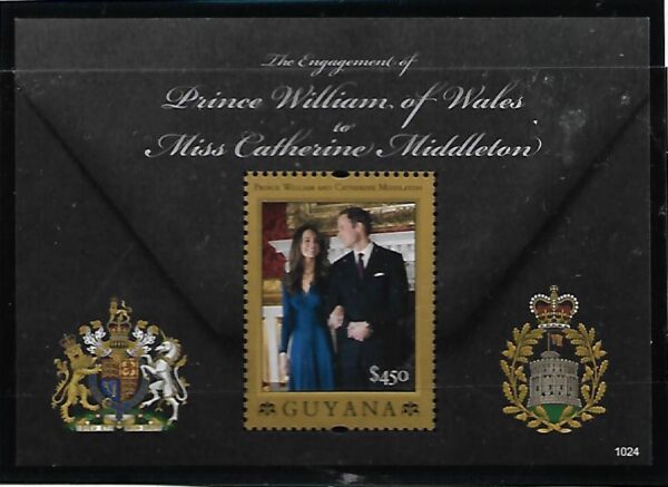 KATE I WILLIAM PARA KSIĄŻĘCA GUYANA MI.BL.837**