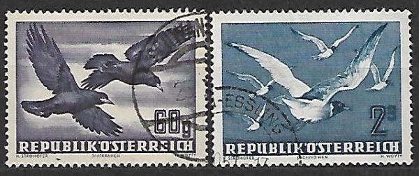 PTAKI AUSTRIA MI.955-956 KASOWANY
