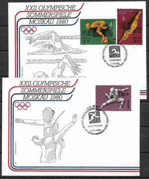 ZESTAW 10 SZT KOPERT Z KASOWNIKAMI OLIMPIJSKIMI ZSRR MOSKWA NR 2 1980 R