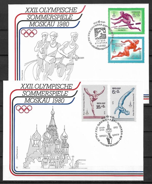 ZESTAW 8 SZT KOPERT Z KASOWNIKAMI OLIMPIJSKIMI ZSRR MOSKWA NR 4 1980 R