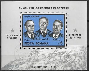 SPUTNIK 1 RUMUNIA MI.BL.65 KASOWANY