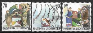WINIARSTWO LIECHTENSTEIN MI.1333-1335 KASOWANY