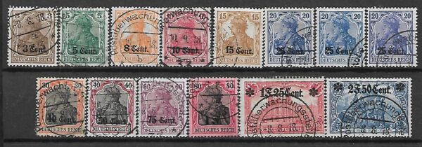 NIEMCY OKUPACJA BELGII MI.1-12 6a,b,c  KASOWANY