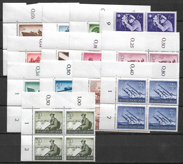 NIEMCY RZESZA MI.873-885**CZWÓRKI Z LEWYM MARGINESEM