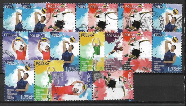 ZESTAW ZNACZKÓW SIATKÓWKA  FI.4549-4554 KASOWANY
