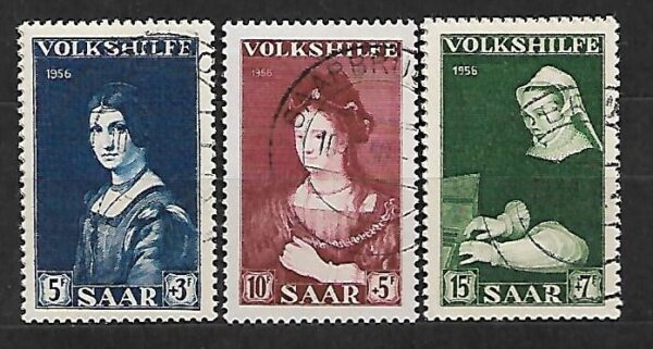 SŁAWNI LUDZIE NIEMCY SAARA MI.376-378 KASOWANE