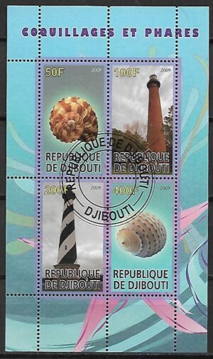 MUSZLE I LATARNIE MORSKIE DJIBOUTI KASOWANY NR 1
