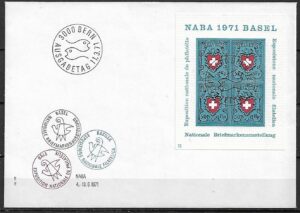 FDC DZIEŃ ZNACZKA SZWAJCARIA MI.BL.21 KASOWANY