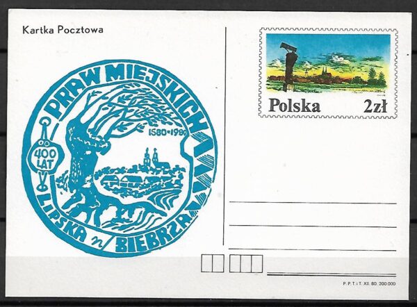 Cp.FI.777**400 LECIE PRAW MIEJSKICH LIPSKA NAD BIEBRZĄ
