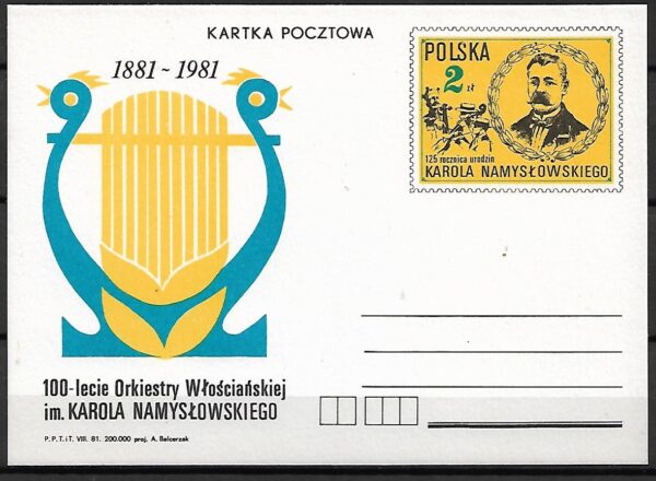 Cp.FI.792**100 LECIE ORKIESTRY WŁOŚCIAŃSKIEJ K. NAMYSŁOWSKIEGO
