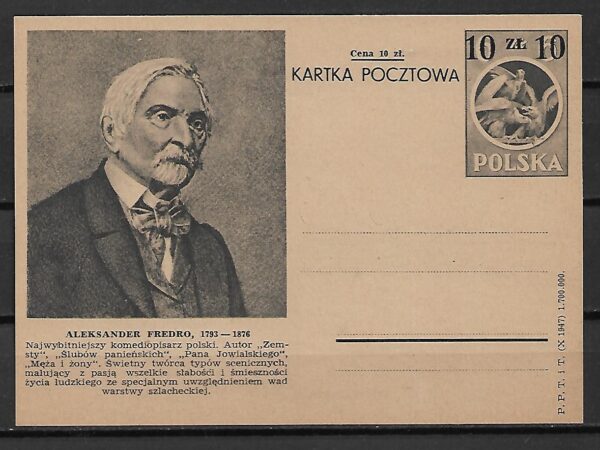 Cp.FI.121 ILUSTRACJA 3 NADRUK 15**ALEKSANDER FREDRO