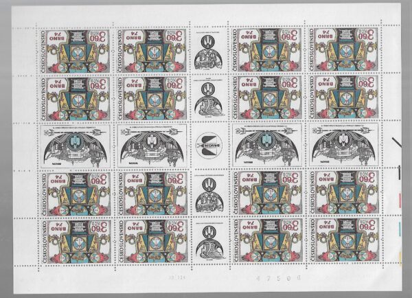 WYSTAWA FILATELISTYCZNA CZECHOSŁOWACJA MI.ARK2184**