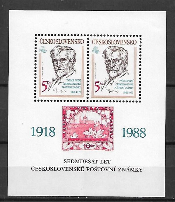 SŁAWNI LUDZIE CZECHOSŁOWACJA MI.BL.87**