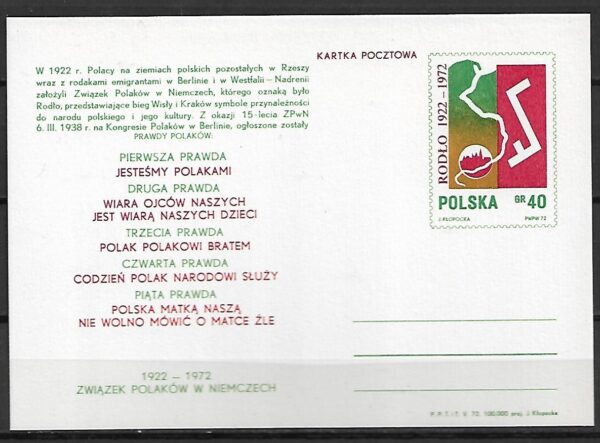 Cp.FI.520b**50 LECIE ZWIĄZKU POLAKÓW W NIEMCZECH