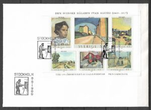 FDC MALARSTWO SZWECJA MI.BL.1