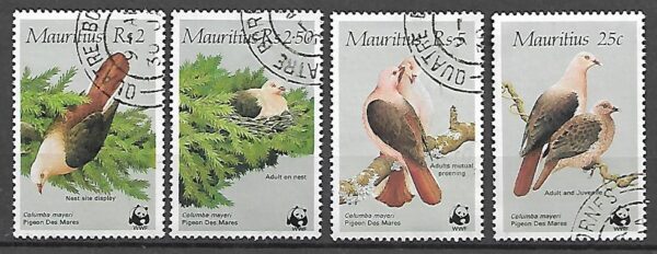 PTAKI MAURITIUS MI.609-612 KASOWANY