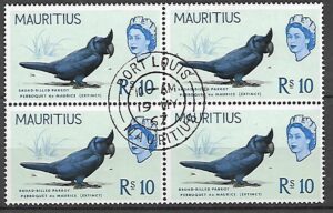 PTAKI MAURITIUS MI.282   4-BLOK KASOWANY