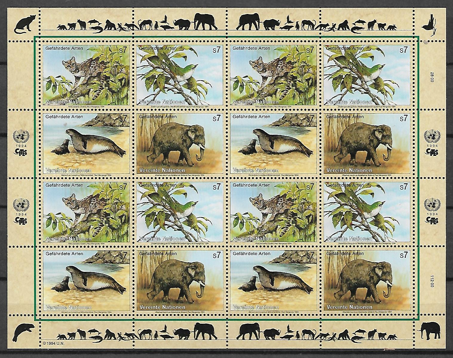 PANTERA FOKA PTAK SŁOŃ ONZ AUSTRIA MI.ARK.162-165**