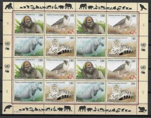 GATUNKI ZAGROŻONE WYGINIĘCIEM ONZ SZWAJCARIA MI.ARK.227-230**