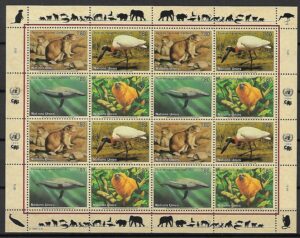 GATUNKI ZAGROŻONE WYGINIĘCIEM ONZ SZWAJCARIA MI.ARK.245-248**