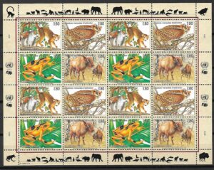 GATUNKI ZAGROŻONE WYGINIĘCIEM ONZ SZWAJCARIA MI.ARK.263-266**