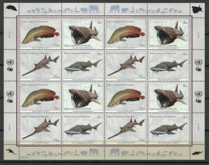 GATUNKI ZAGROŻONE WYGINIĘCIEM ONZ SZWAJCARIA MI.ARK.884-887**