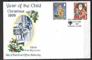 FDC ROK DZIECKA BOŻE NARODZENIE WYSPA MAN MI.157-158