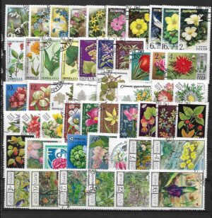 ZESTAW ZNACZKÓW ZSRR KWIATY