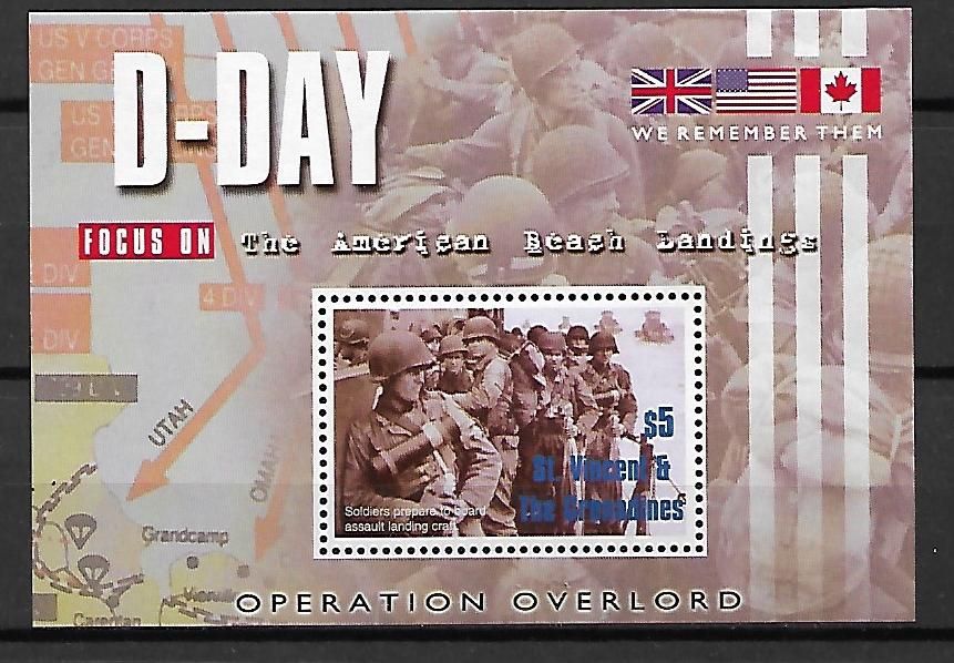 OPERACJA OVERLORD ST.VINCENT GRENADA MI.BL.63**